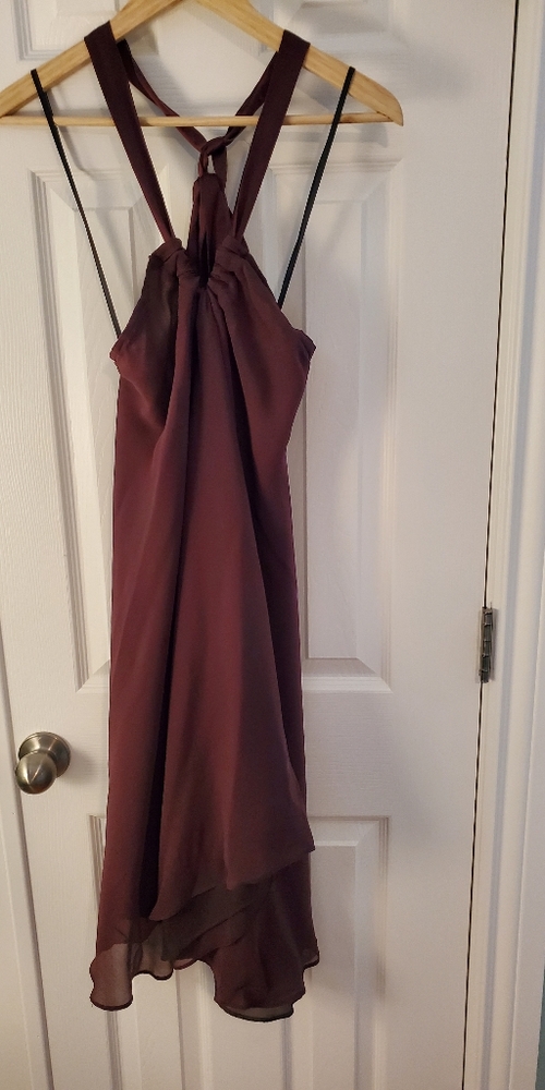 Deep purple silk cocktail dress